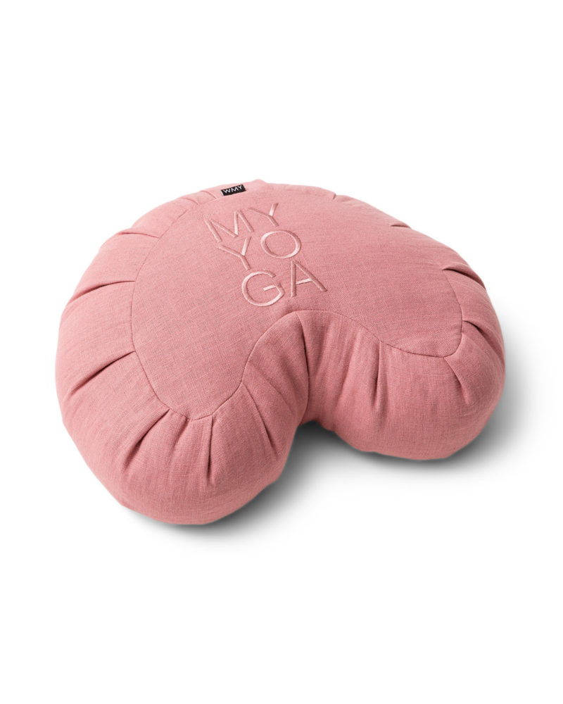Meditationskudde Linne dusty pink. Crescent Meditation Pillow soft dusty pink.