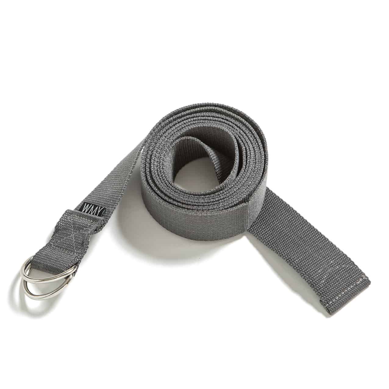 Yoga strap, yoga belt in grey.