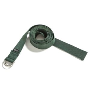 Yoga strap, yoga belt in dark green.