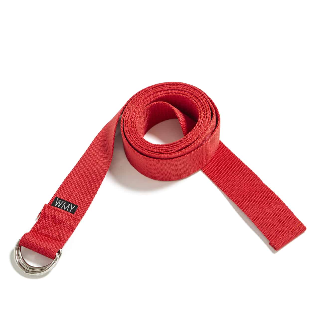 Yoga strap, yoga belt in red.