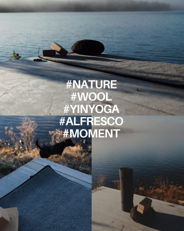 Yoga Merino Grå Ull Matta. Yoga Merino Grey Wool Mat.