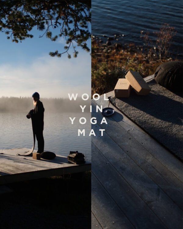 Yoga Merino Grå Ull Matta. Yoga Merino Grey Wool Mat.