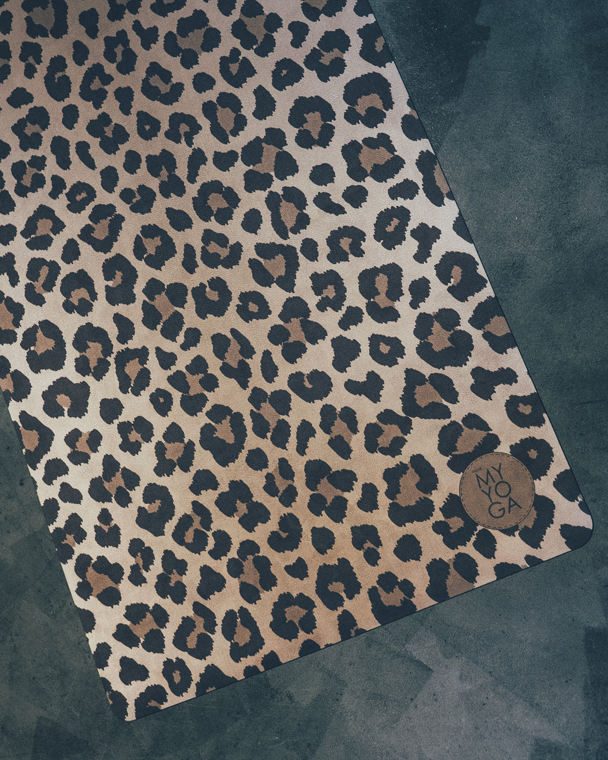 Leopard Print, Spots, Blue Leopard, Monogram Yoga Mat, Zazzle