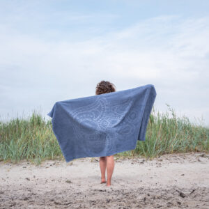 Big beach towel, style Hamsa in skyblue color.