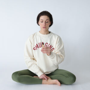Over -sized Yoga Sweatshirt in off white with the print 