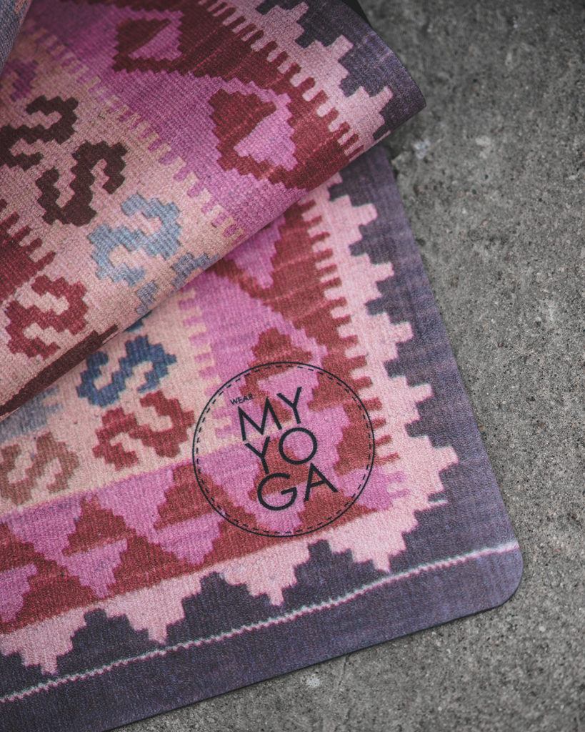 Yoga Mat Pink Kilim. Rosa Kelim Yogamatta