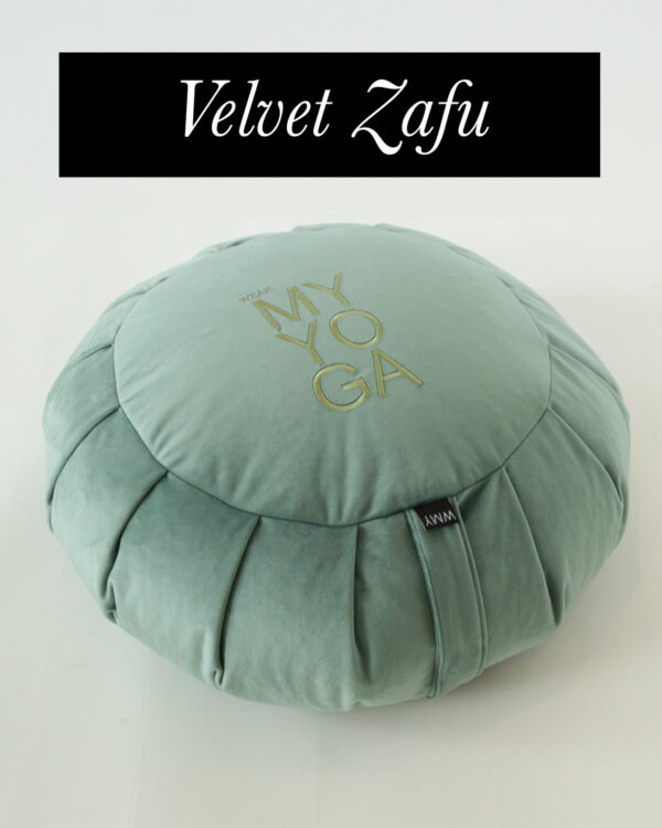 Zafu Meditation Pillow Velvet Green. Zafu Meditationskudde Sammet Grön.