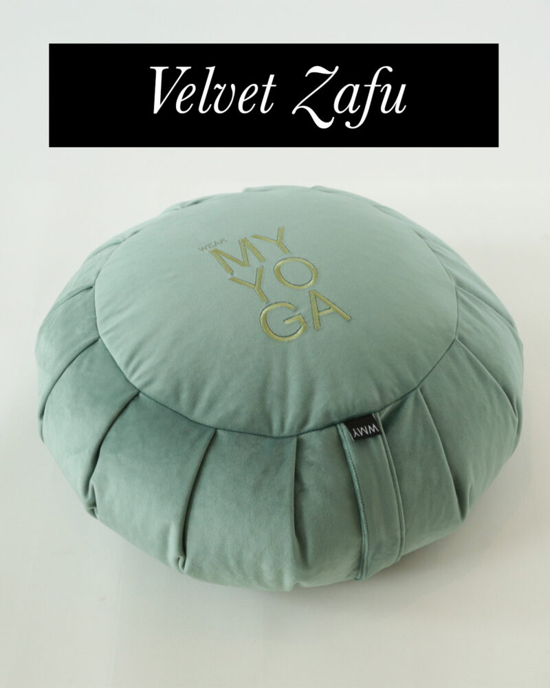 Zafu Meditation Pillow Velvet Green. Zafu Meditationskudde Sammet Grön.