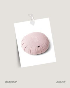 Linen Zafu Soft Pink.Zafu Meditation Pillow Soft Pink. Zafu Meditationskudde Rosa Linne.