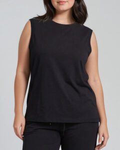 Loose tank top, black, Löst sittande tank top, svart.