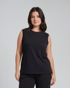 Loose tank top, black, Löst sittande tank top, svart.