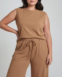Loose tank top, cinnamon, Löst sittande tank top, kanel