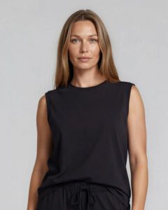 Loose tank top, black, Löst sittande tank top, svart.