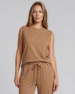 Loose tank top, cinnamon, Löst sittande tank top, kanel