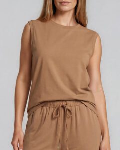 Loose tank top, cinnamon, Löst sittande tank top, kanel