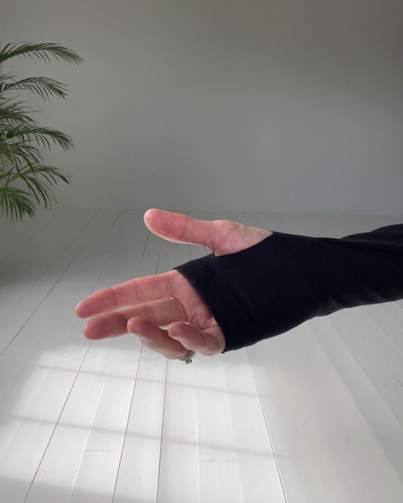 Black LS Slim Top Svart Långärmad Top