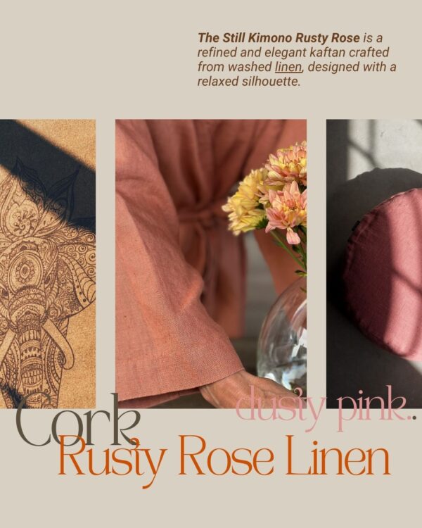 The Still Kimono. Still Kimono. Washed heavy Linen Kimono in color Rusty Rose Green. Kimono i tvättat kraftigt linne i färgen Rusty Rose.