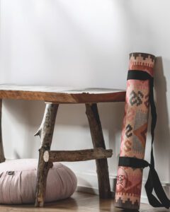 Soft Pink Zafu & Pink Kilim