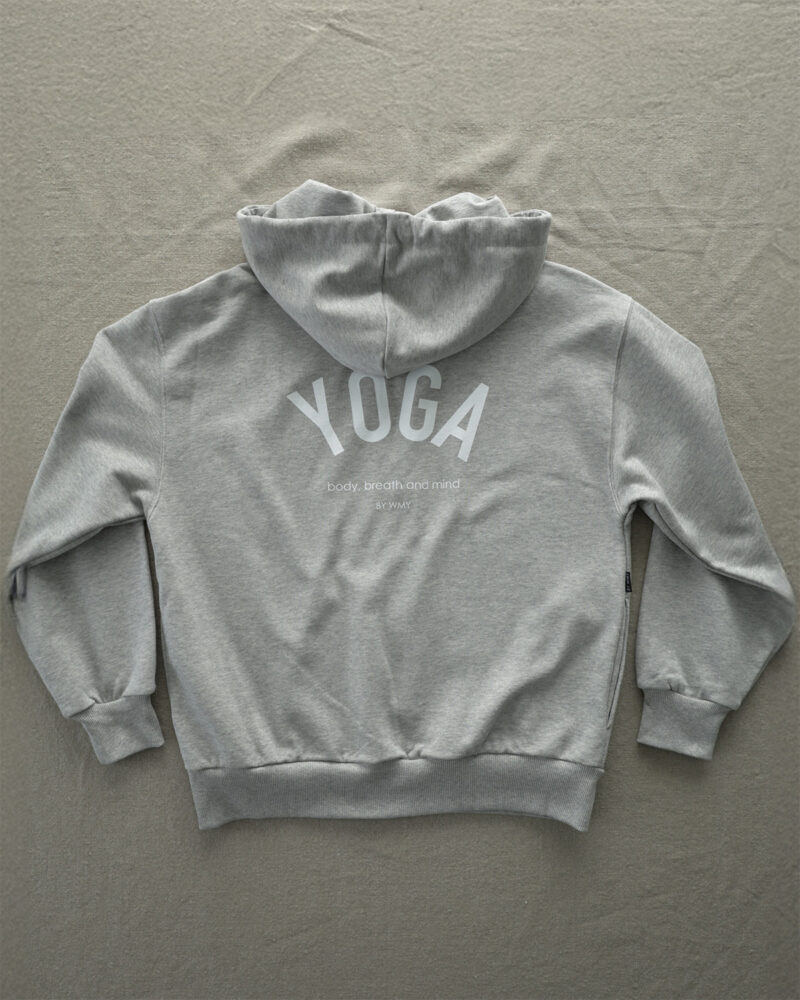 Graue YOGA Hoodie. Grey YOGA Hoodie. Grå YOGA Hoodie.