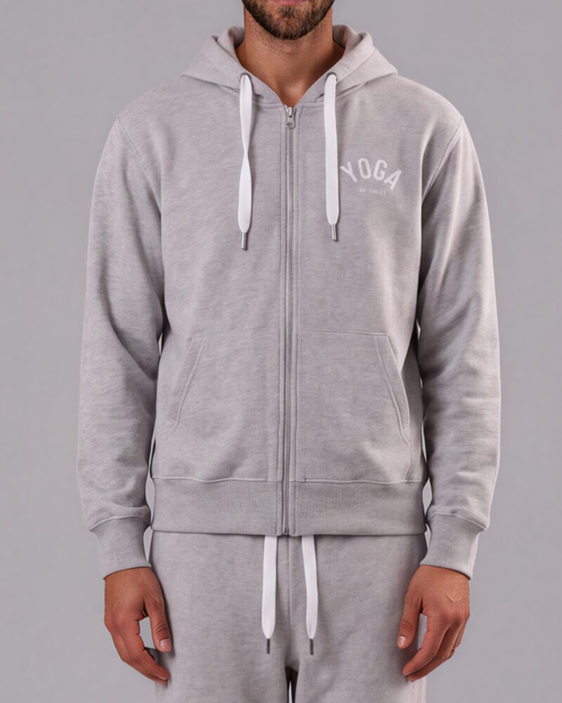 Graue YOGA Hoodie. Grey YOGA Hoodie. Grå YOGA Hoodie.